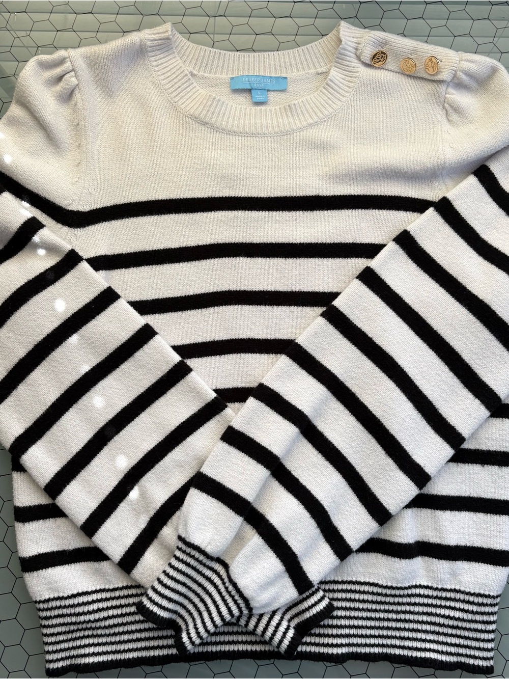 Striped Black & White Crewneck Sweater